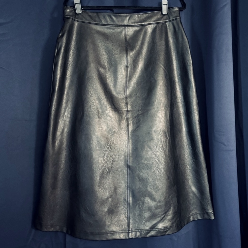 Spanx faux leather BLACK midi pencil skirt xl